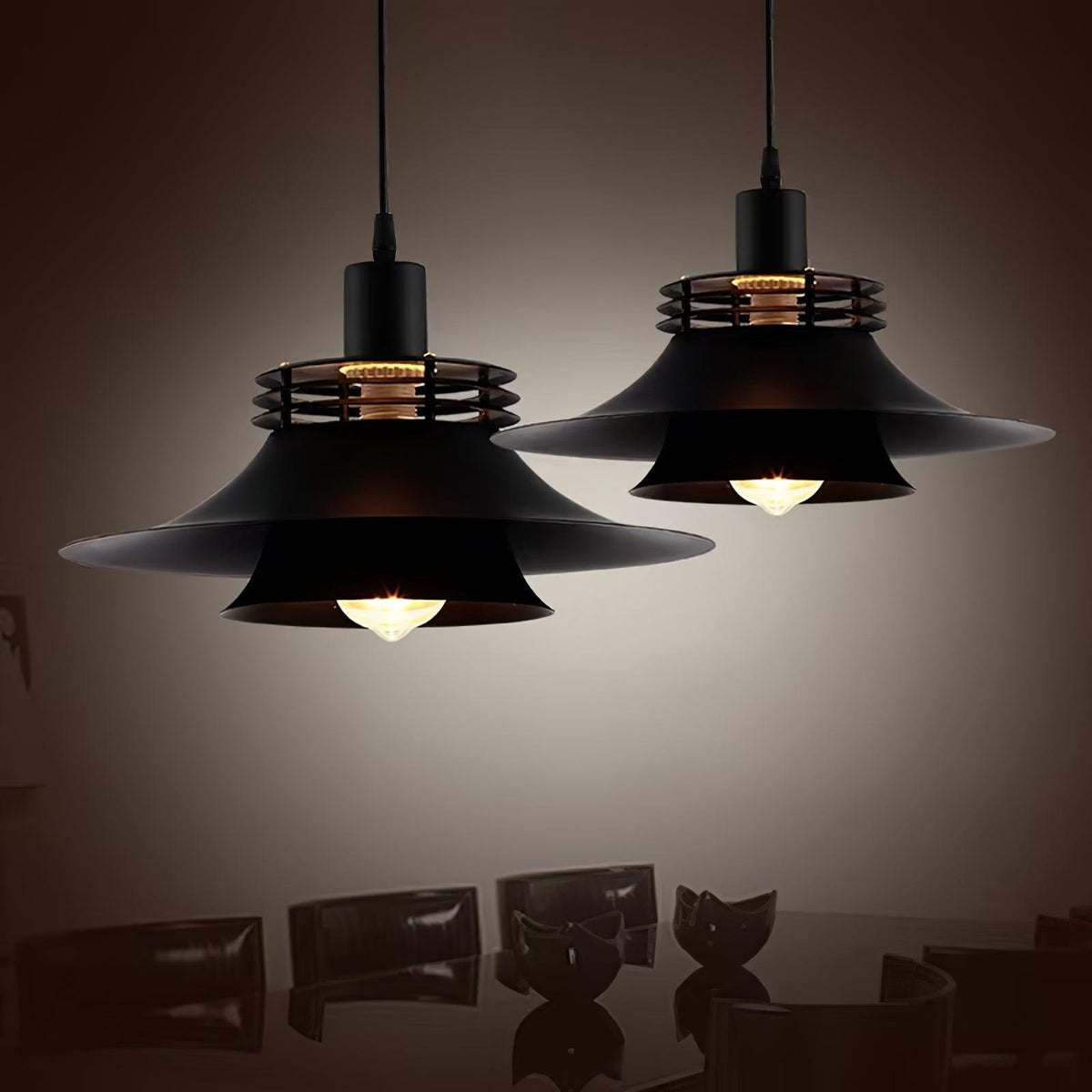Modern Black Aluminum Art Pendant Light