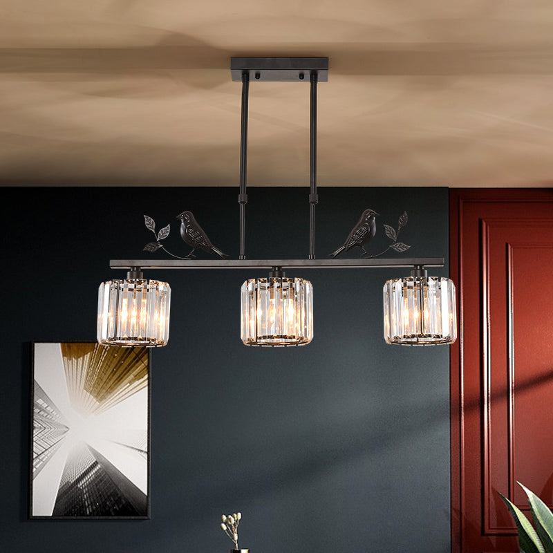 Multi-Head Birdie Designer Long Crystal Island Lamps