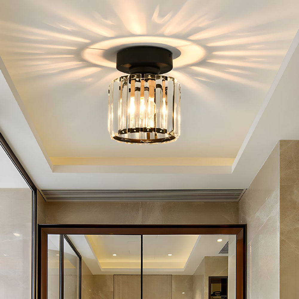 Hallway Crystal Circle Flush Mount Ceiling Light