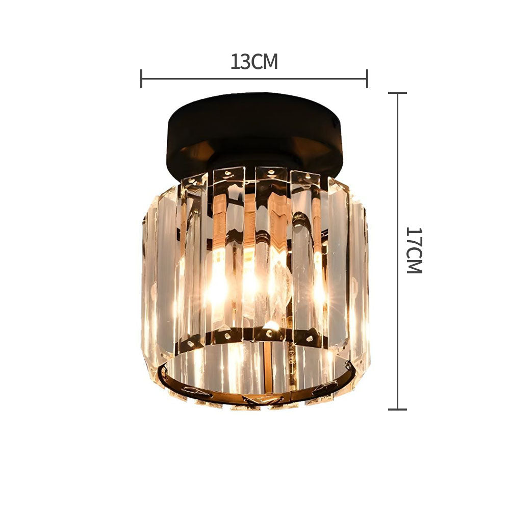 Hallway Crystal Circle Flush Mount Ceiling Light