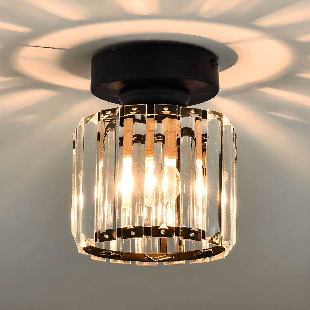 Hallway Crystal Circle Flush Mount Ceiling Light