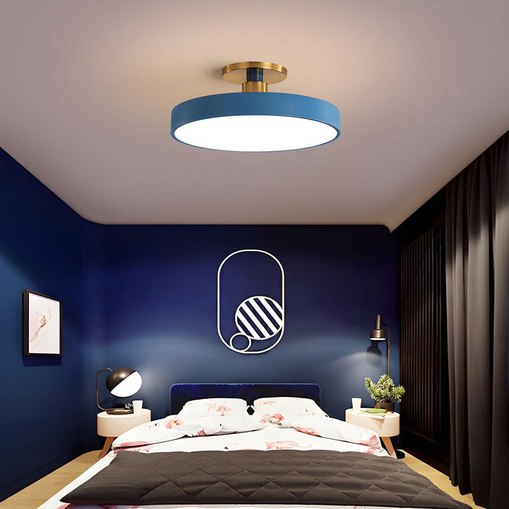 Modern Concise Circular LED Semi Flush Mount Ceiling Light