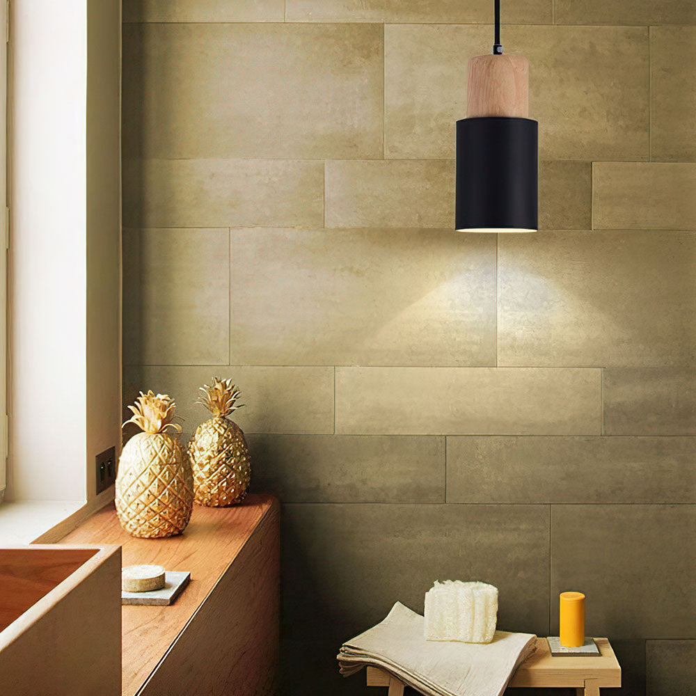 Modern Macaron Cylinder Iron Pendant Light