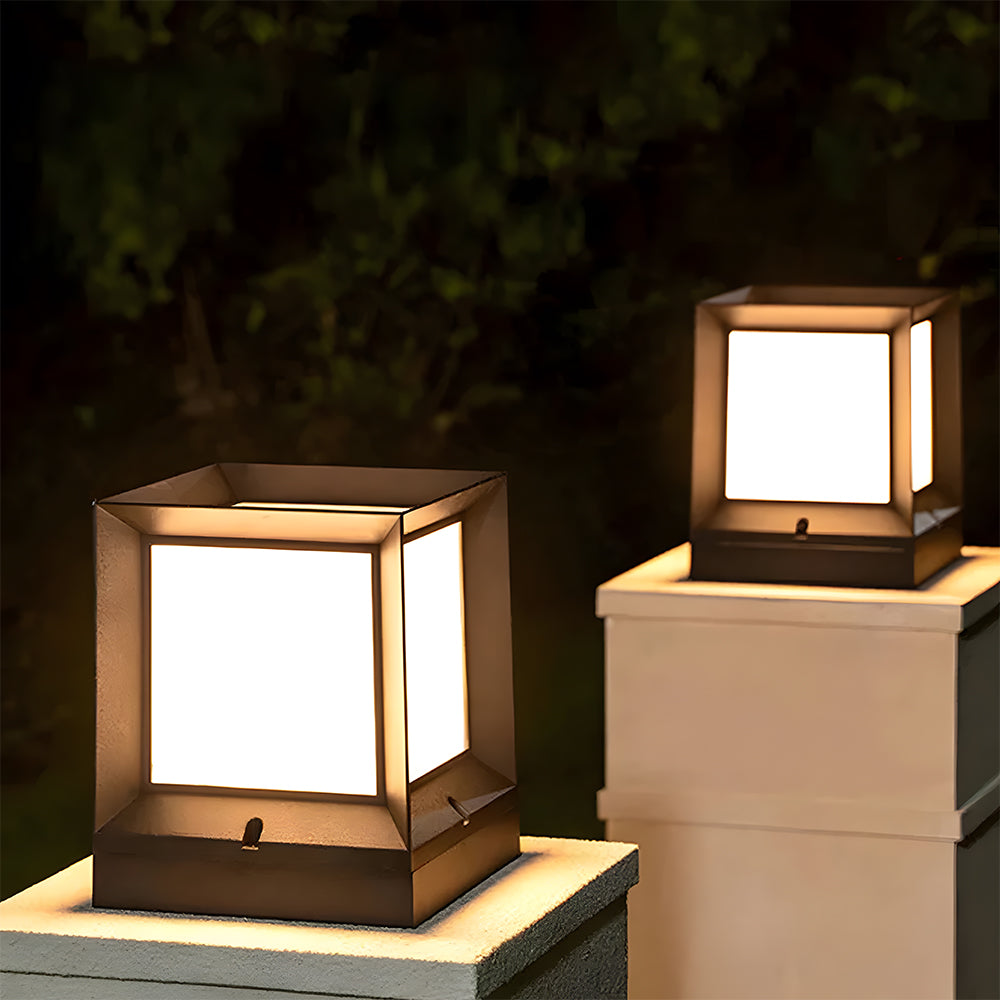 Modern Black Solar Power Outdoor Lantern LED Wall/Floor Lights
