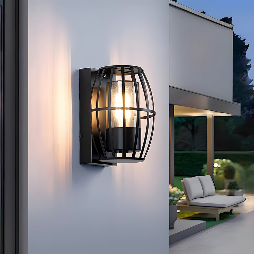 IP65 Outdoor Wall Light - E27, Waterproof, Black, Lantern, Modern