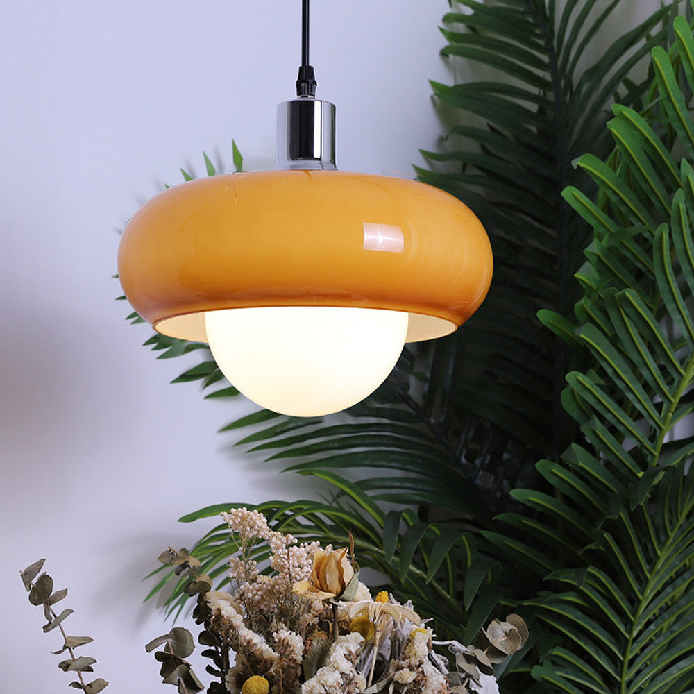 Bauhaus Dome Simple Coffee Glass Pendant Light