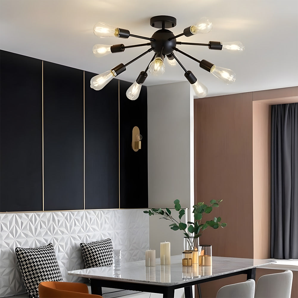 Semi Flush Sputnik Matte Ceiling Light for Dining Room Kitchen