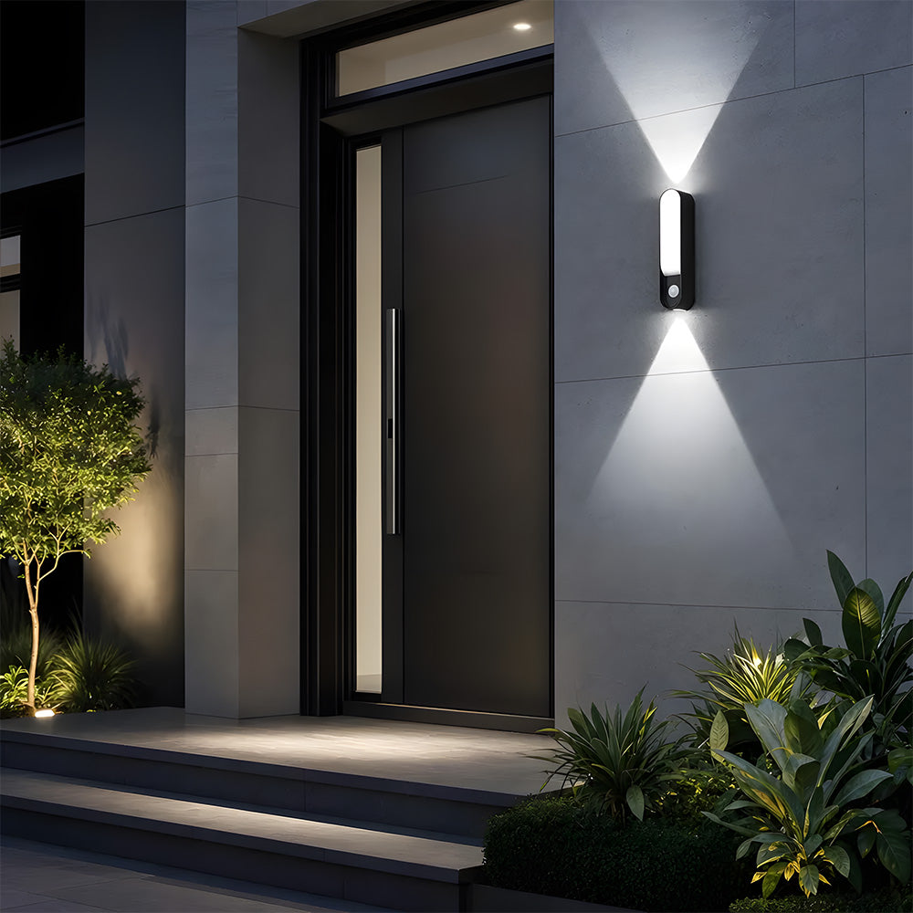 Up and Down Motion Sensor Aluminium Outdoor Wall Lights for Doorways