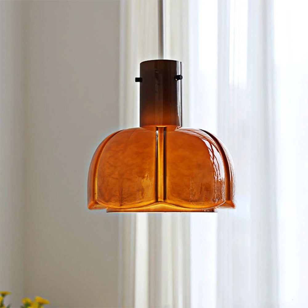 Minimalism Glass Flower Shape Pendant Light