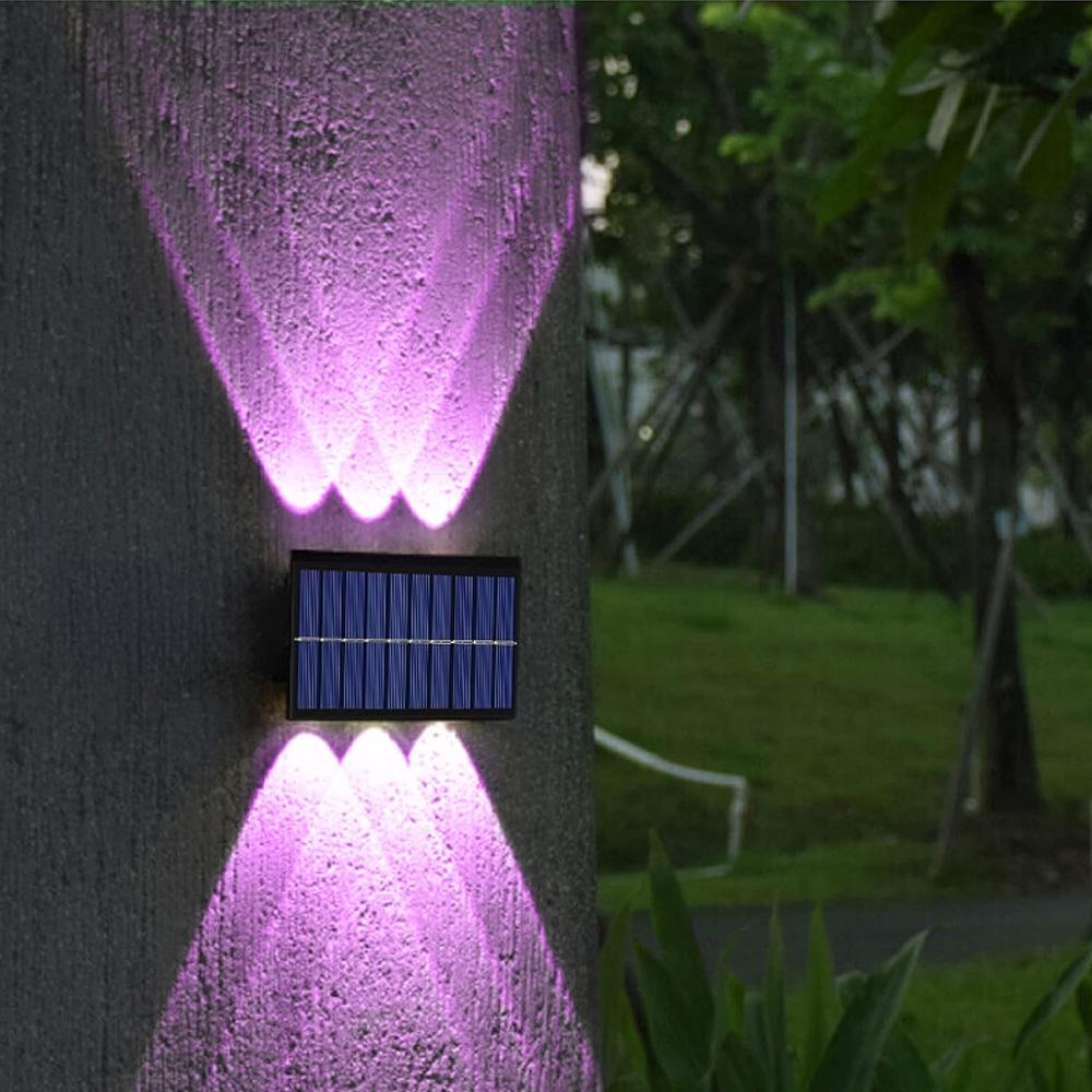 External Solar Wall Lights Up & Down Waterproof Garden Wall Lamp, Dusk-to-Dawn