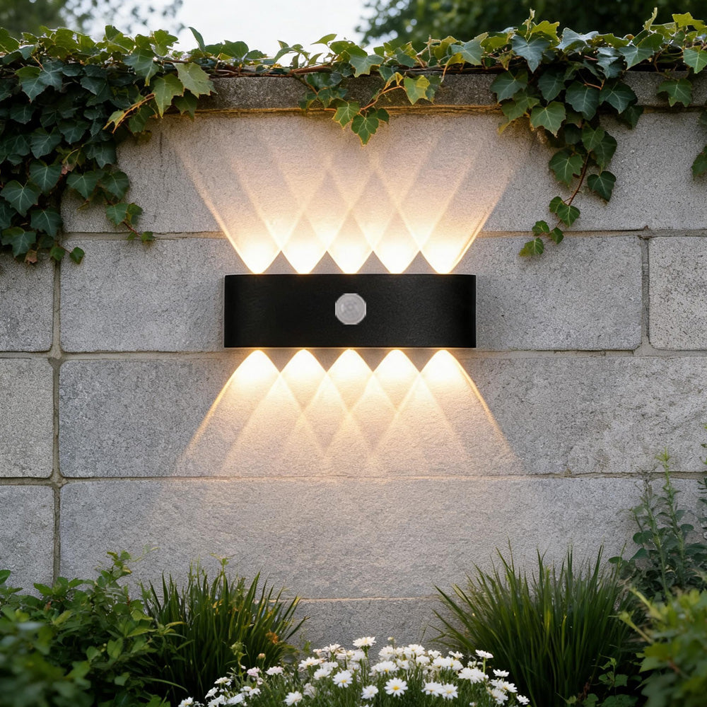 IP65 Modern Up and Down LED PIR Outdoor Wall Light