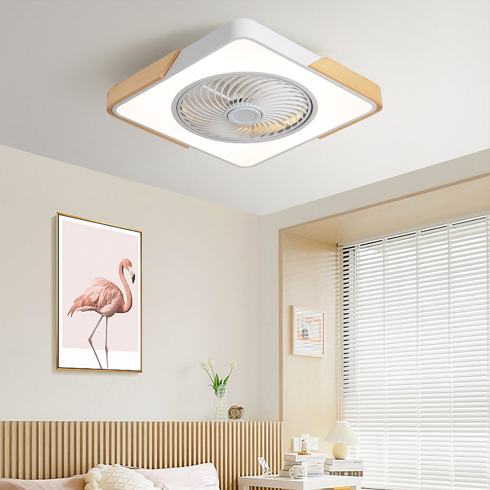 Modern Round Wood Ceiling Fans With LED Lights