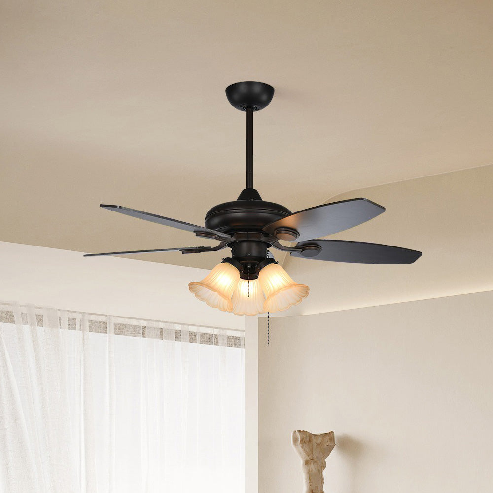 Coffee Glass Ceiling Fans With Lights