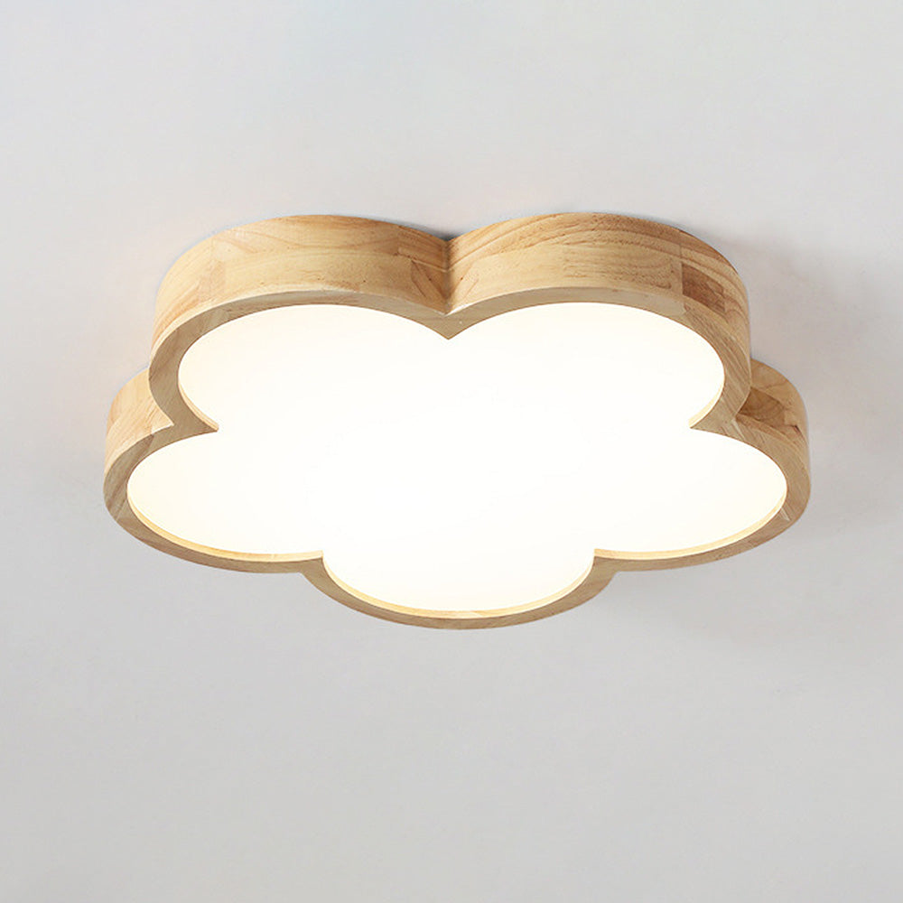 Wabi-Sabi Wood Flowers LED Ceiling Light For Bedroom