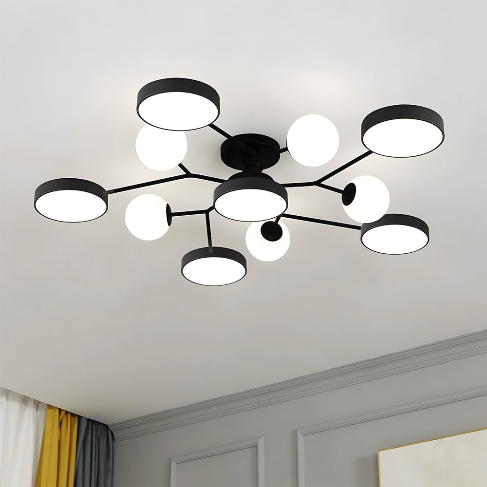 Modern Multi Arm Glass LED Flush Mount Ceiling Lights for Living Room