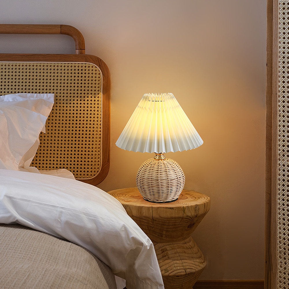 Modern Simple Bamboo Weaving Table Lamps