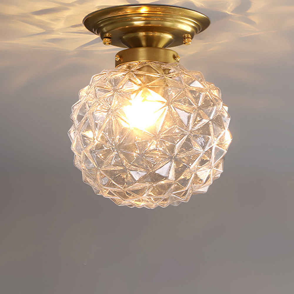 Contemporary Clear Glass Hallway Ceiling Light
