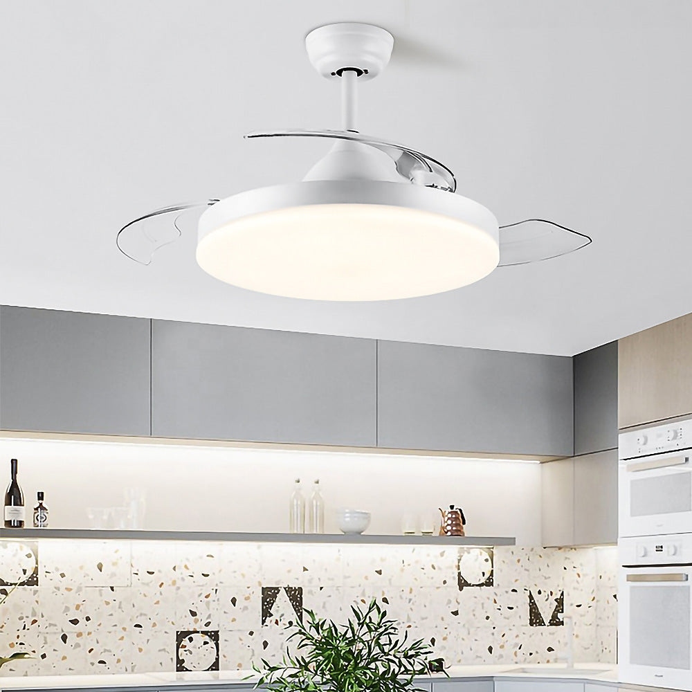 Simple Low Profile Bedroom Ceiling Fan With LED Light