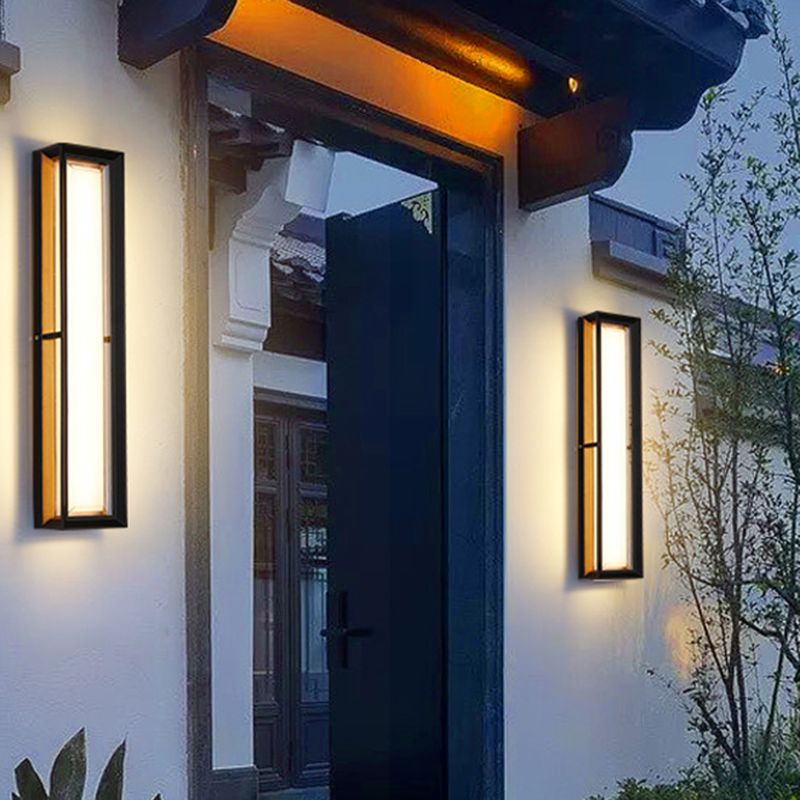 Contemporary black outdoor led wall lights
