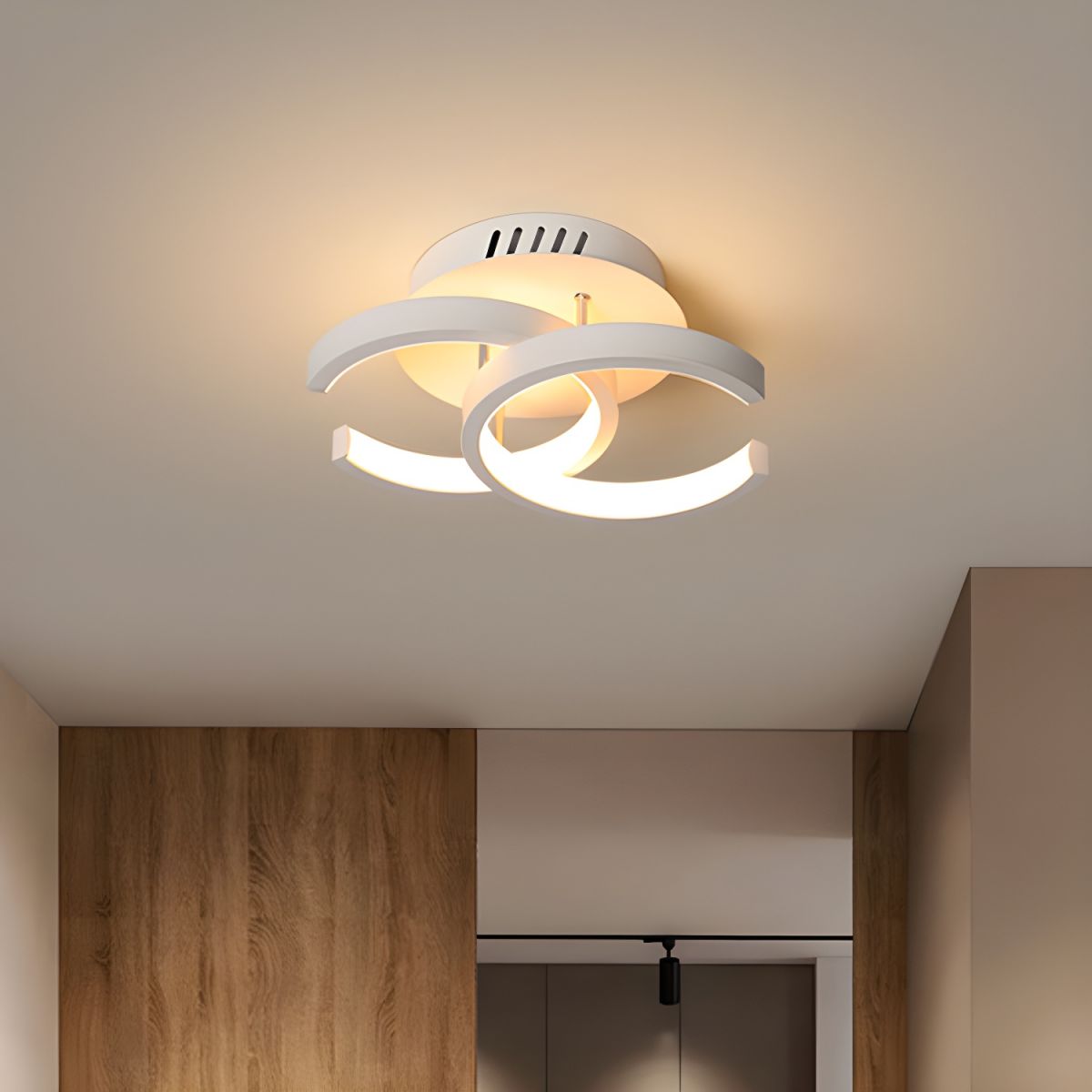 Nordic Semi-Flush LED Ceiling Light For Living Room Bedroom Hallway