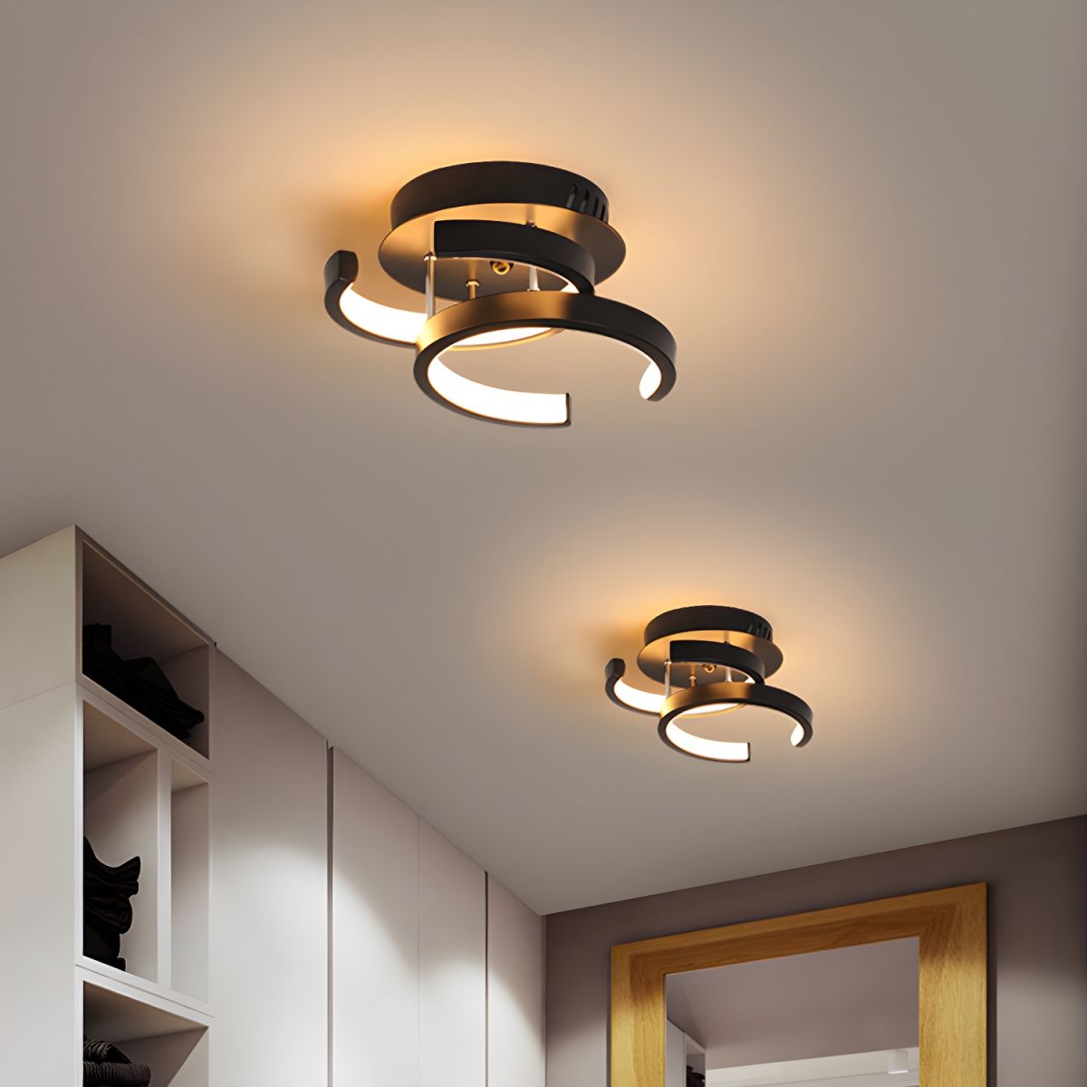 Nordic Semi-Flush LED Ceiling Light For Living Room Bedroom Hallway