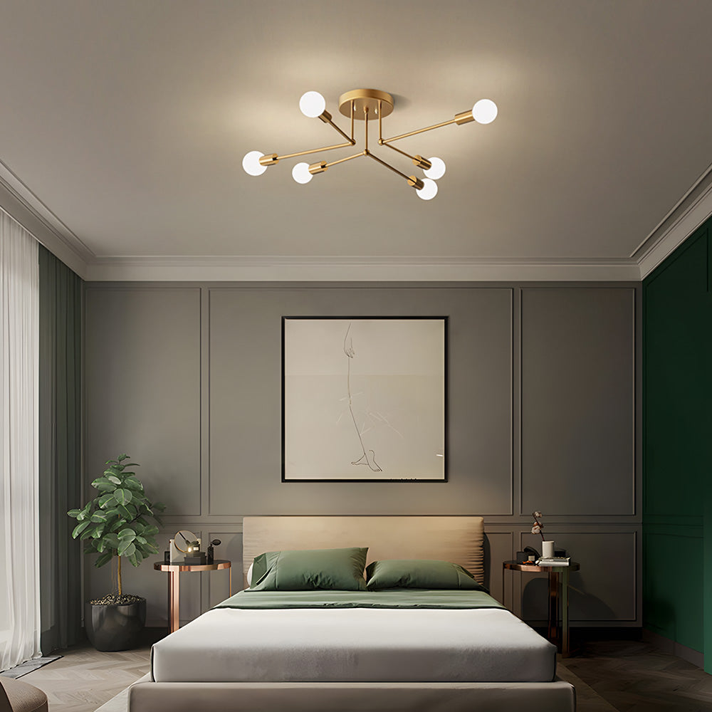 Modern Muti-Lights Stylish Gold Iron Living Room Ceiling Lights