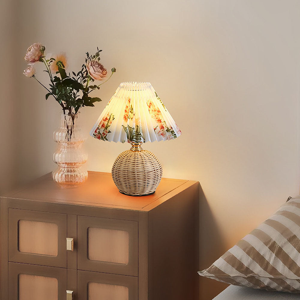 Modern Simple Bamboo Weaving Table Lamps