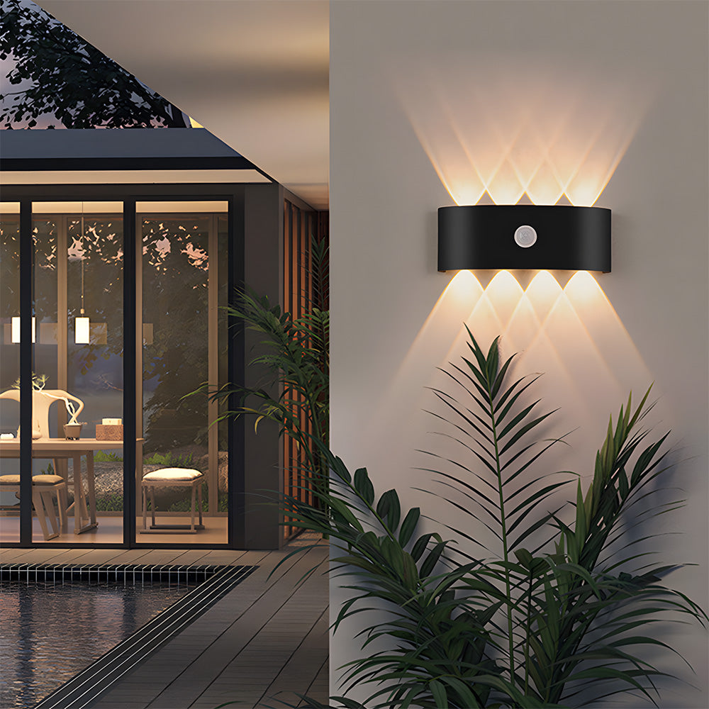 IP65 Modern Up and Down LED PIR Outdoor Wall Light