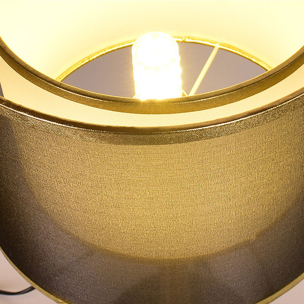 Modern Simple Fabric Gold Bedroom Mini Table Lamp