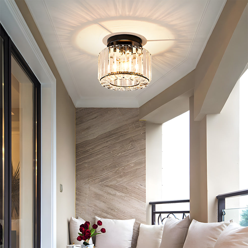 Crystal Semi Flush Mount Ceiling Light for Hallway 23cm E27
