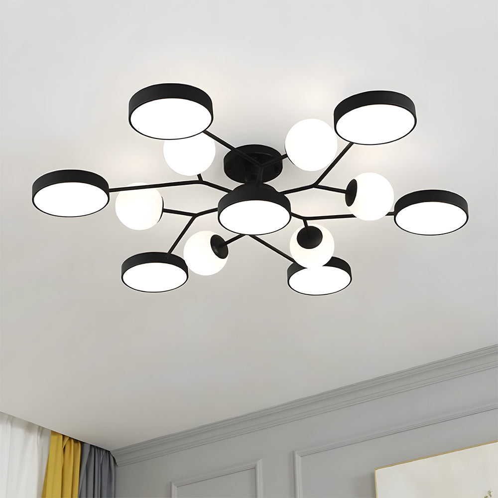 Modern Multi Arm Glass LED Flush Mount Ceiling Lights for Living Room