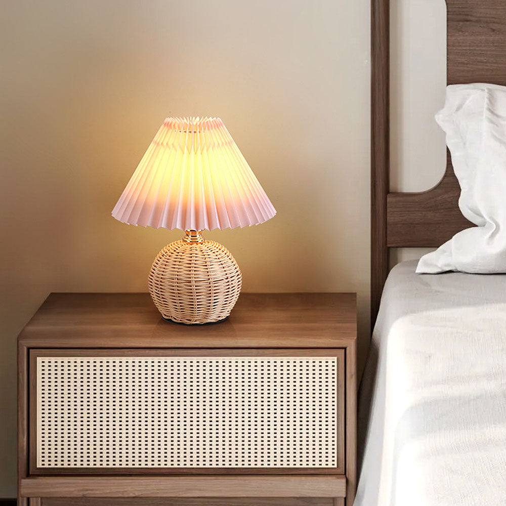 Modern Simple Bamboo Weaving Table Lamps