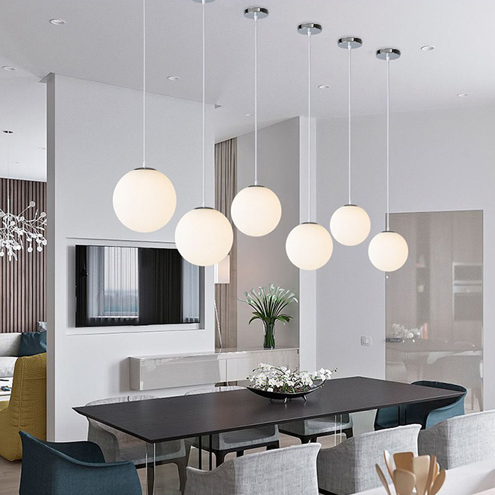 Restaurant Simple Glass 1 Head Pendant Light