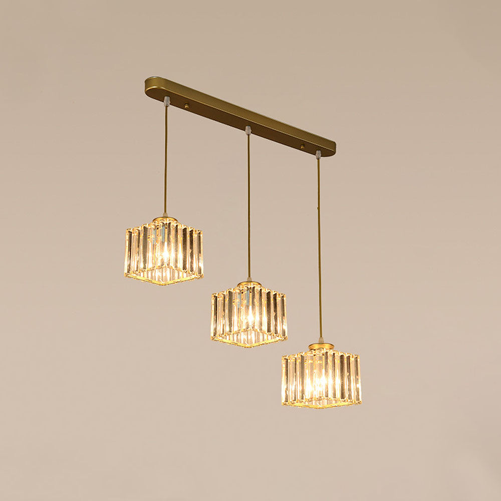Simple Multi-Head Designer Crystal Kitchen Island Lamps