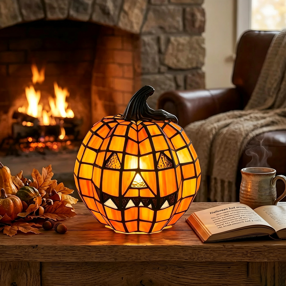 Halloween Glowing Pumpkin Decor Table Lamp for Bedroom Tabletop Decoration