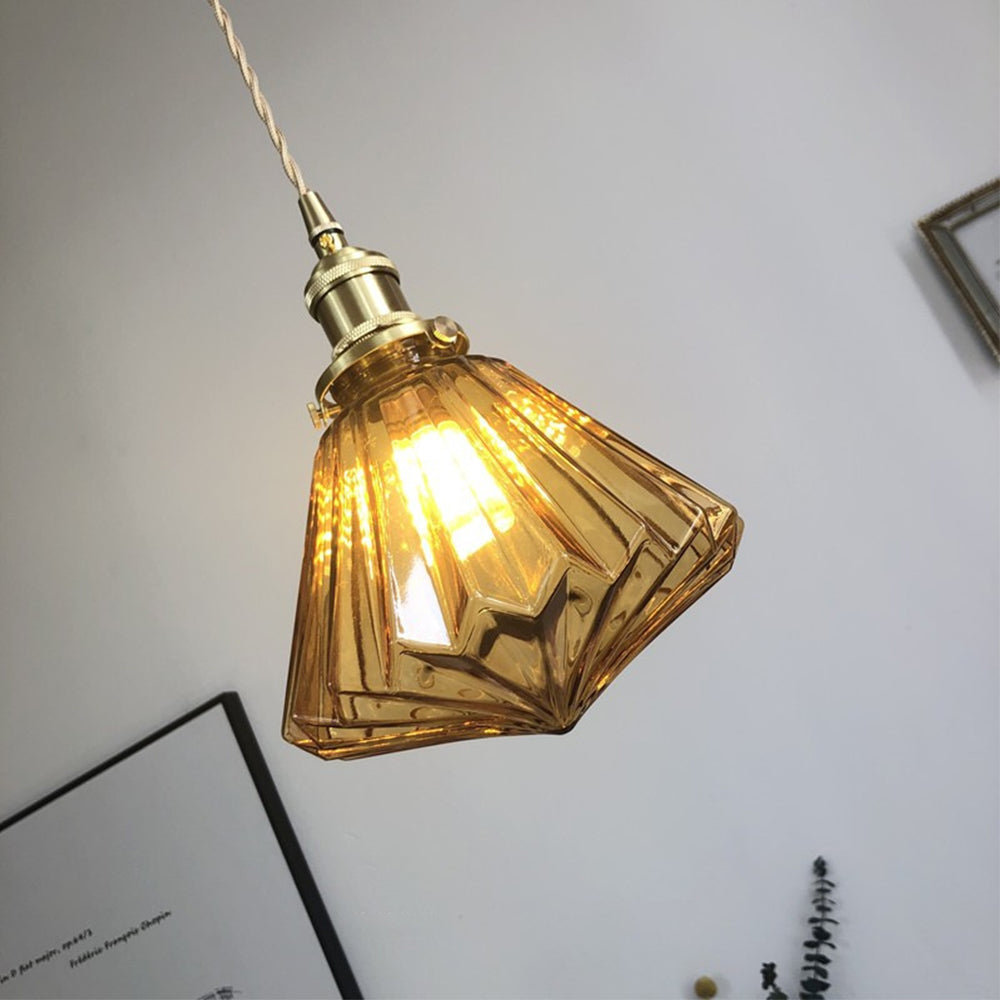 Brass Glass Ceiling Pendant Lights For Kitchen