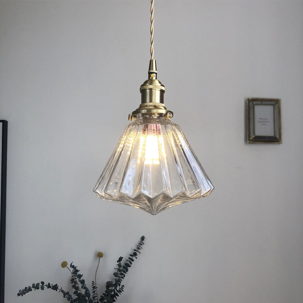 Brass Glass Ceiling Pendant Lights For Kitchen