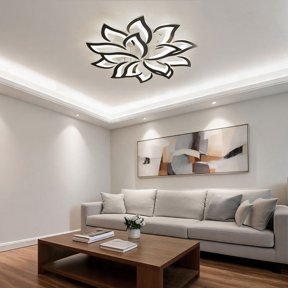 Contemporary Flower Shape Iron LED Ceiling Light For Living Room