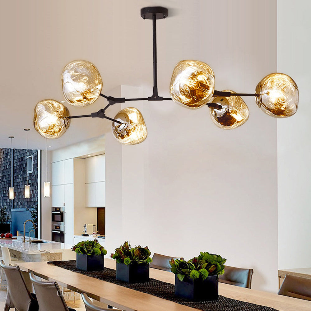 Designer Nordic Long Glass Island Lamp For Living Room