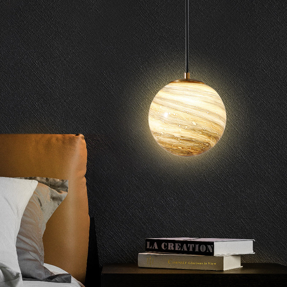 Creative Planet Glass Pendant Light For Bedroom