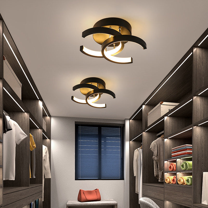 Nordic Semi-Flush LED Ceiling Light For Living Room Bedroom Hallway