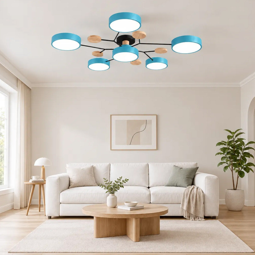 Nordic Wood Flush Mount Ceiling Light for Bedroom