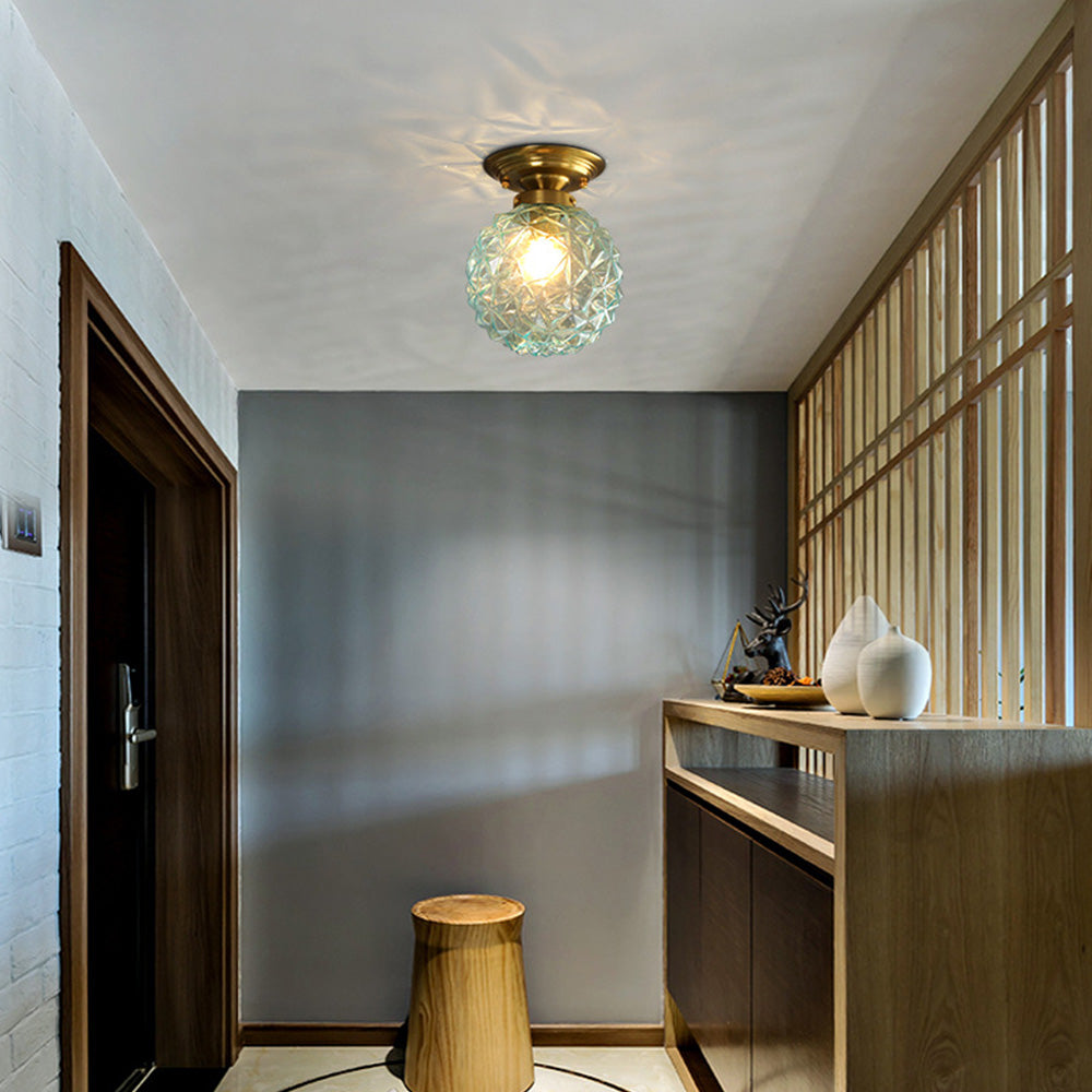Contemporary Clear Glass Hallway Ceiling Light