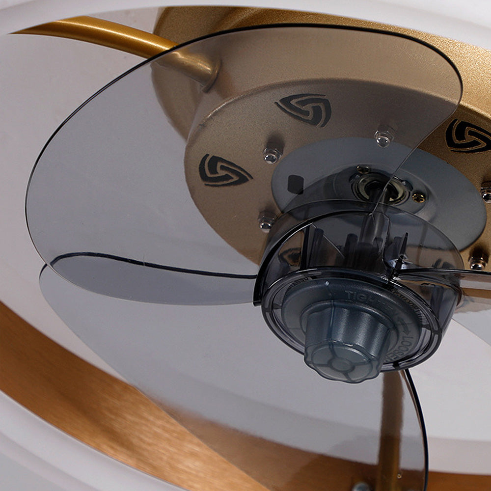 Simple Round Bedroom Ceiling Fan With LED Light