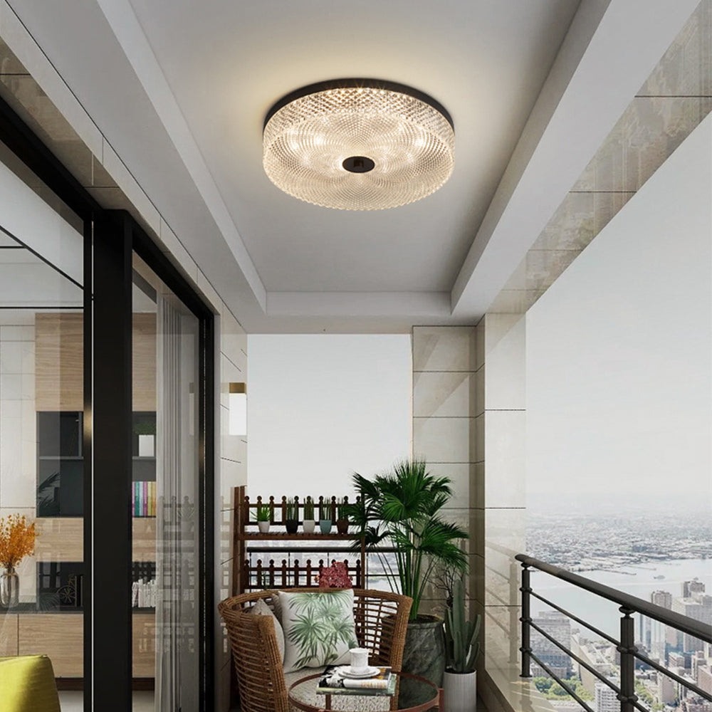 Light Luxury Crystal Copper Ceiling Lamp