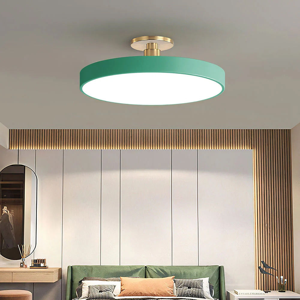 Modern Concise Circular LED Semi Flush Mount Ceiling Lights for Bedroom