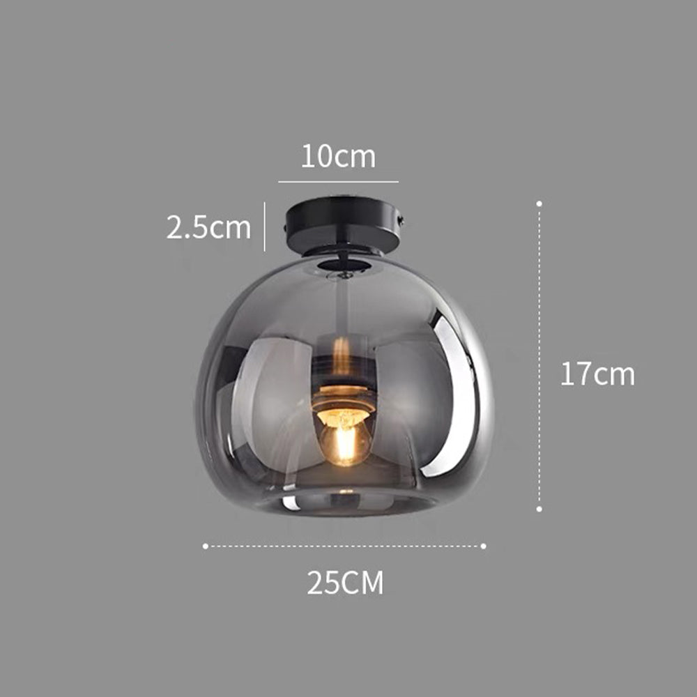 Set of 2 Modern Copper Glass Hallway Ceiling Light