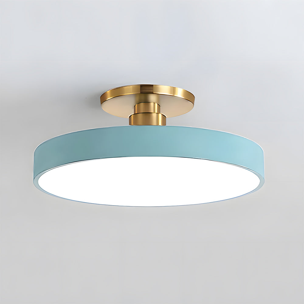 Modern Concise Circular LED Semi Flush Mount Ceiling Lights for Bedroom