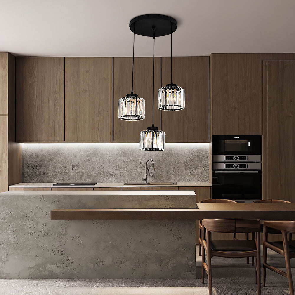 Simple Multi-Head Designer Crystal Kitchen Island Lamps