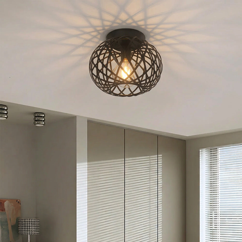 Vintage Industrial Metal Cage Ceiling Lights for Hallway Kitchen